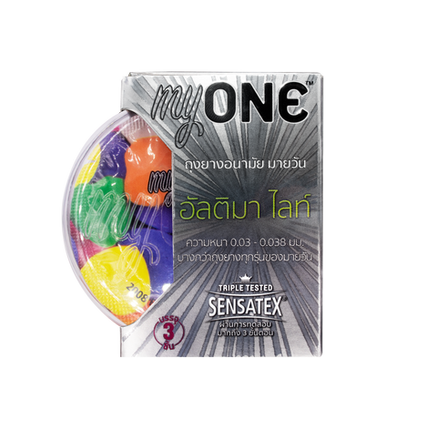 myONE Condom Ultima Lite 3's / ถุงยางอนามัย มายวัน อัลติมา ไลท์ กล่อง 3 ชิ้น